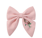 Embroidery Flower Hair Bow