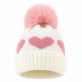 Pom-Pom Heart Beanie
