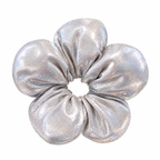 Metallic Flower Hair Scrunchie