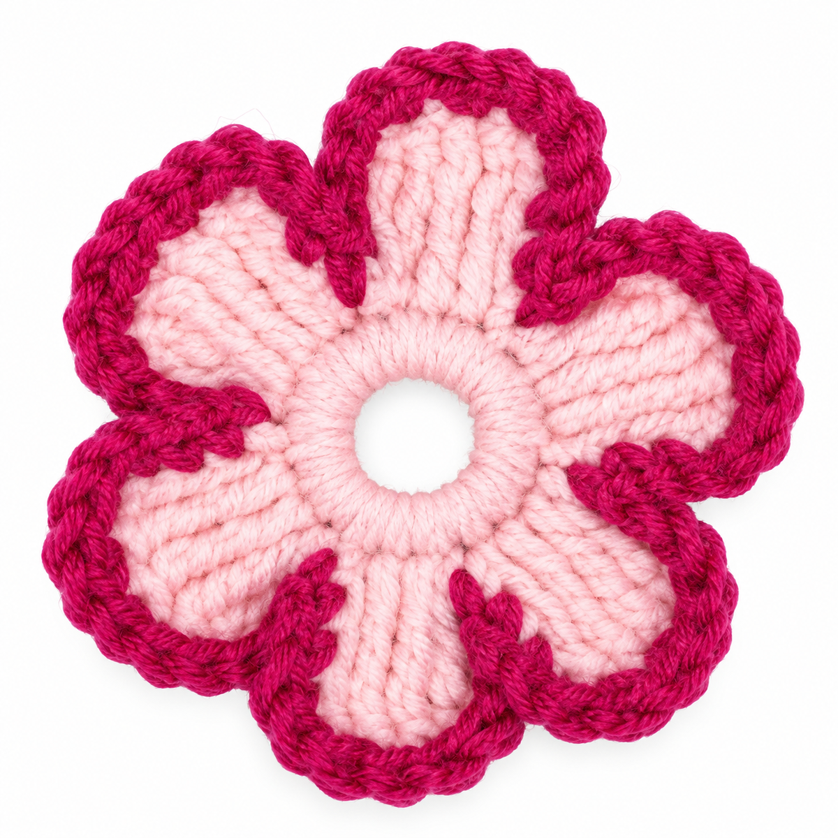 Crochet Flower Hair Scrunchie