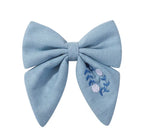 Embroidery Flower Hair Bow