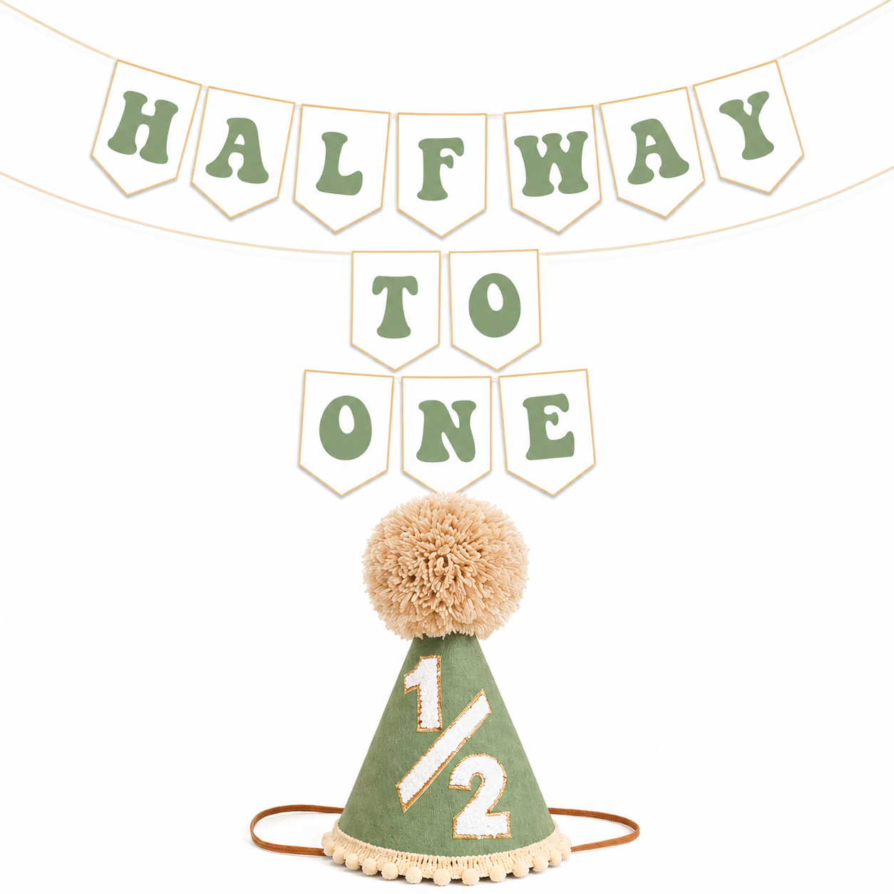 1/2 Cone Hat & Garland Set