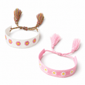 Daisy Embroidered Fabric Bracelet