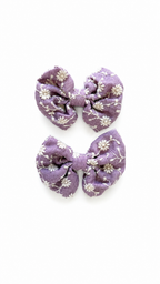 Medium Floral Embroidery Bow