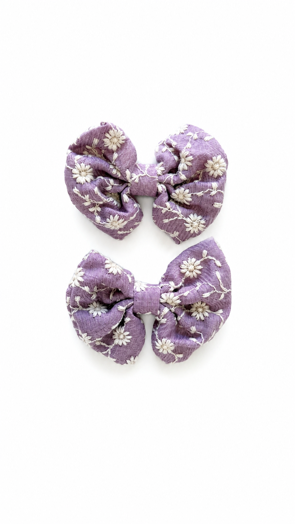 Medium Floral Embroidery Bow
