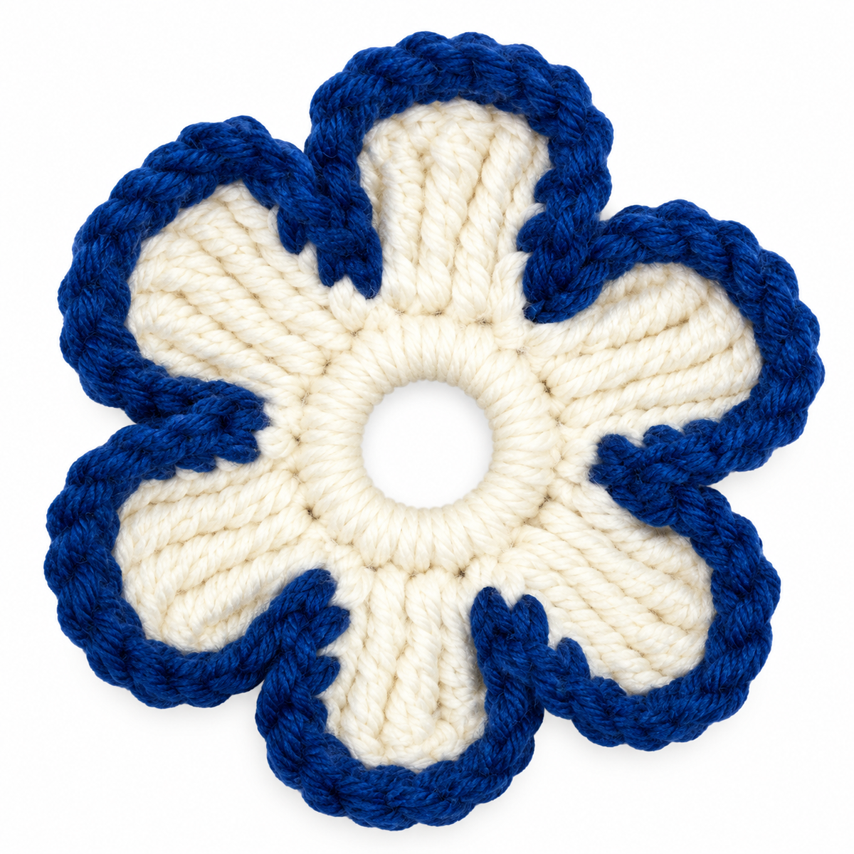 Crochet Flower Hair Scrunchie