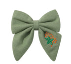 Embroidery Flower Hair Bow