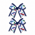 Printed Pencils Bows Hair Clips