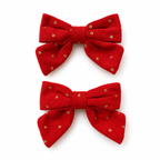 Dotted Bow Hair Clips