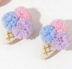Ice Cream Pompom Hair Clips