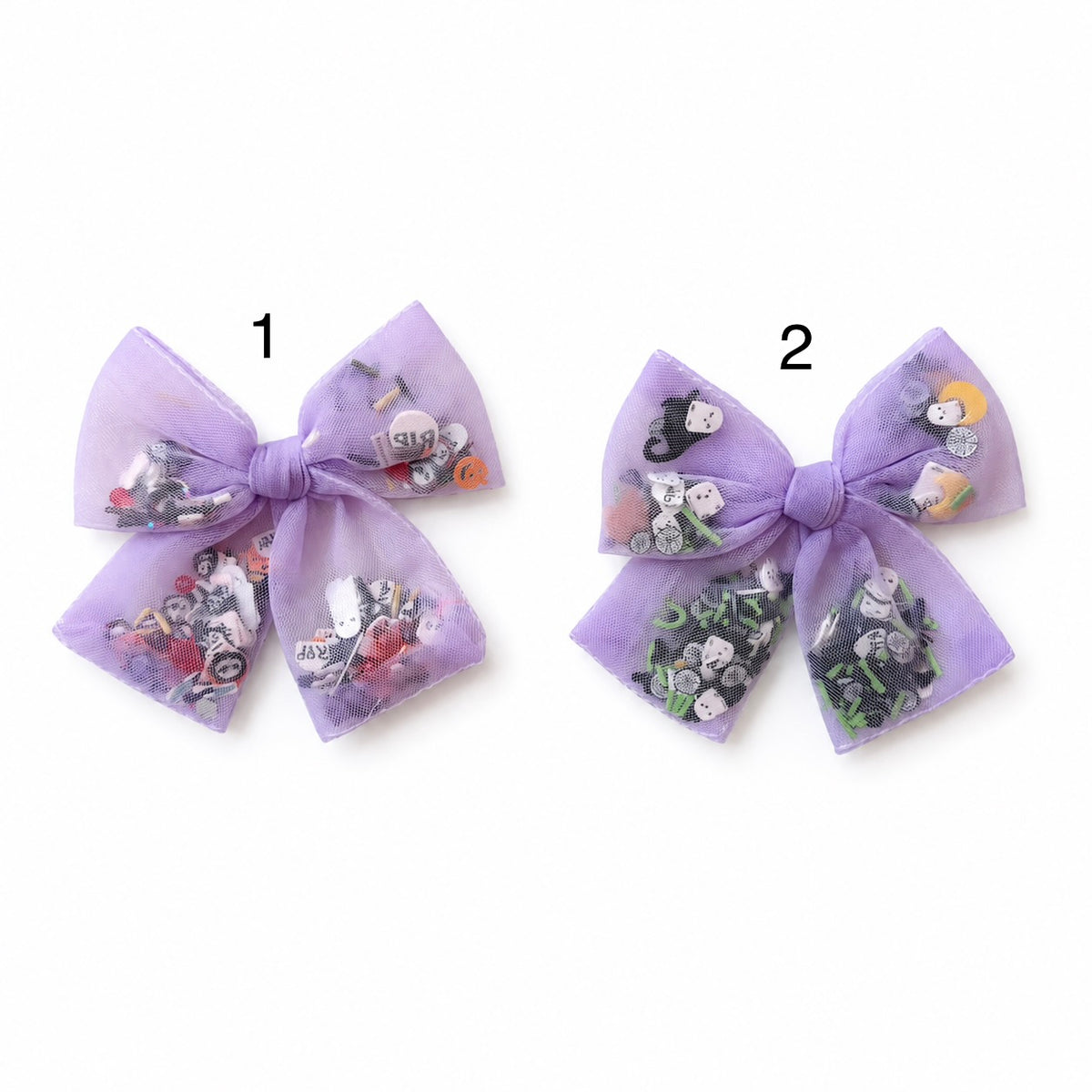 Halloween Tulle-Filled Bow Clip