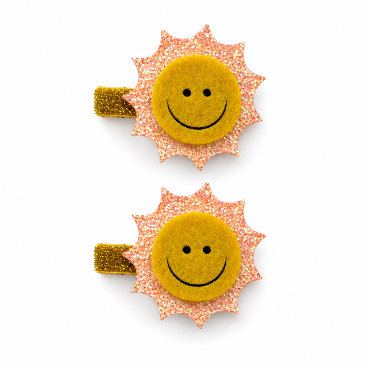 Sun Smiley Hair Clips