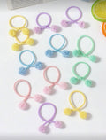 Tulle Pompom Elastic Hair Ties