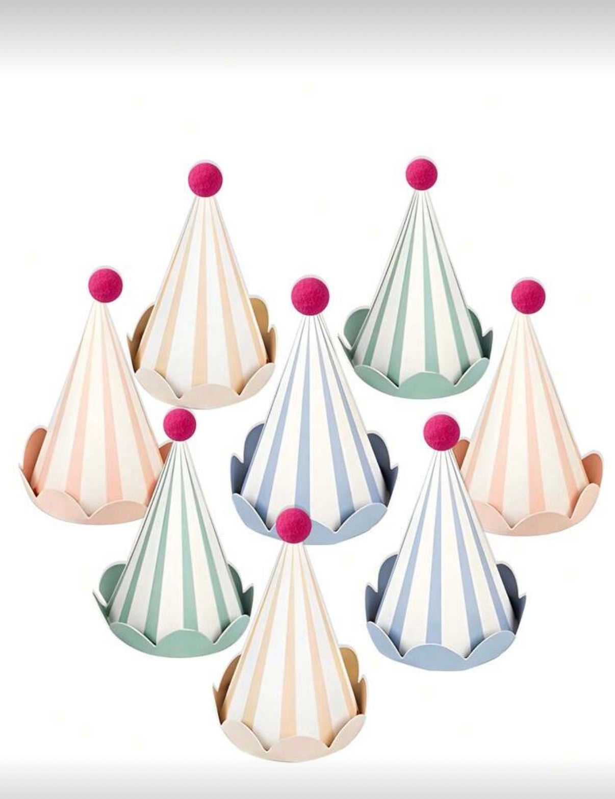 Mini Stripped Cone Birthday Hat