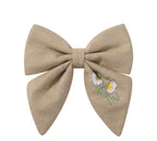 Embroidery Flower Hair Bow