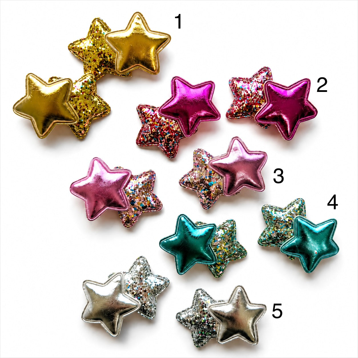 Glitter Star Hairclips