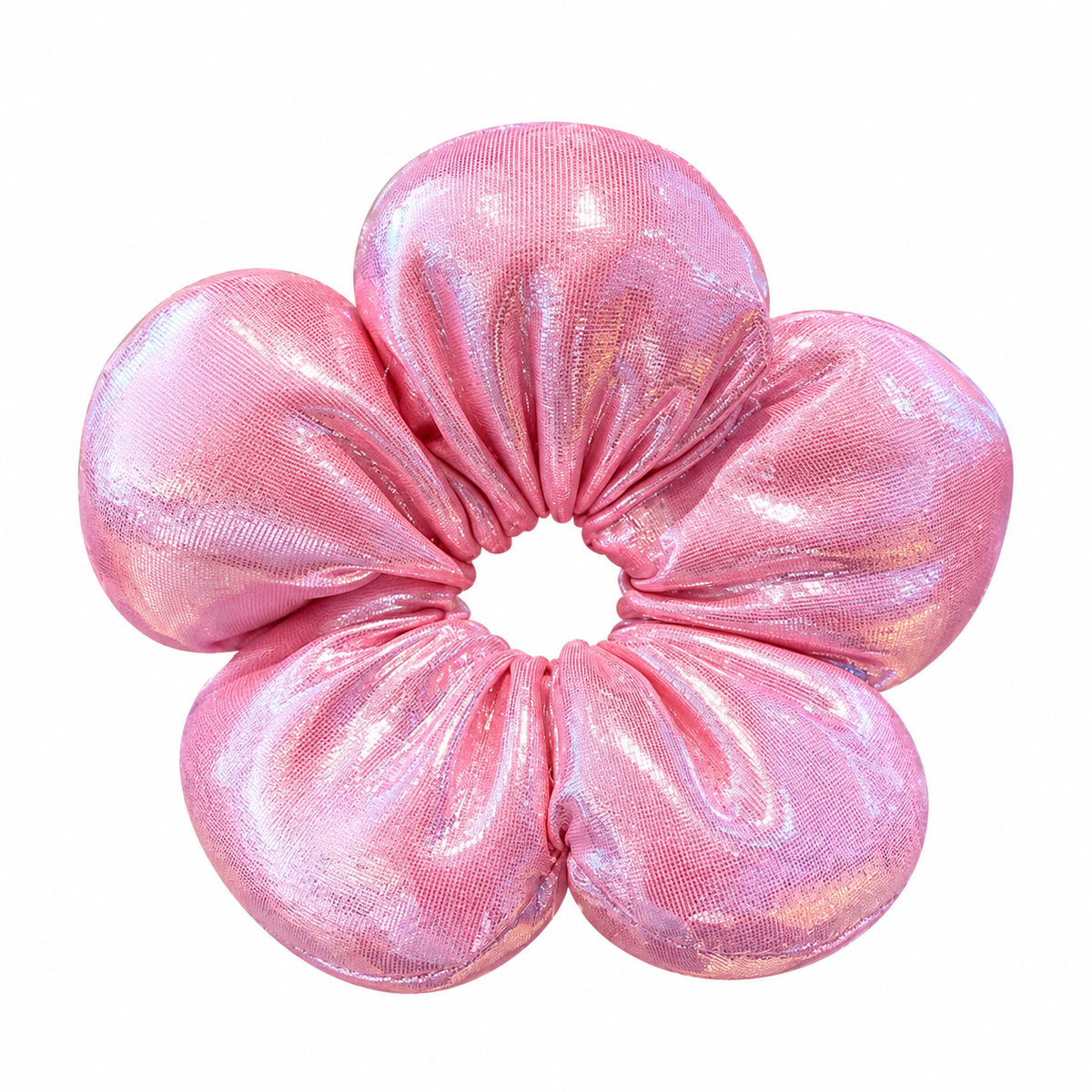 Metallic Flower Hair Scrunchie