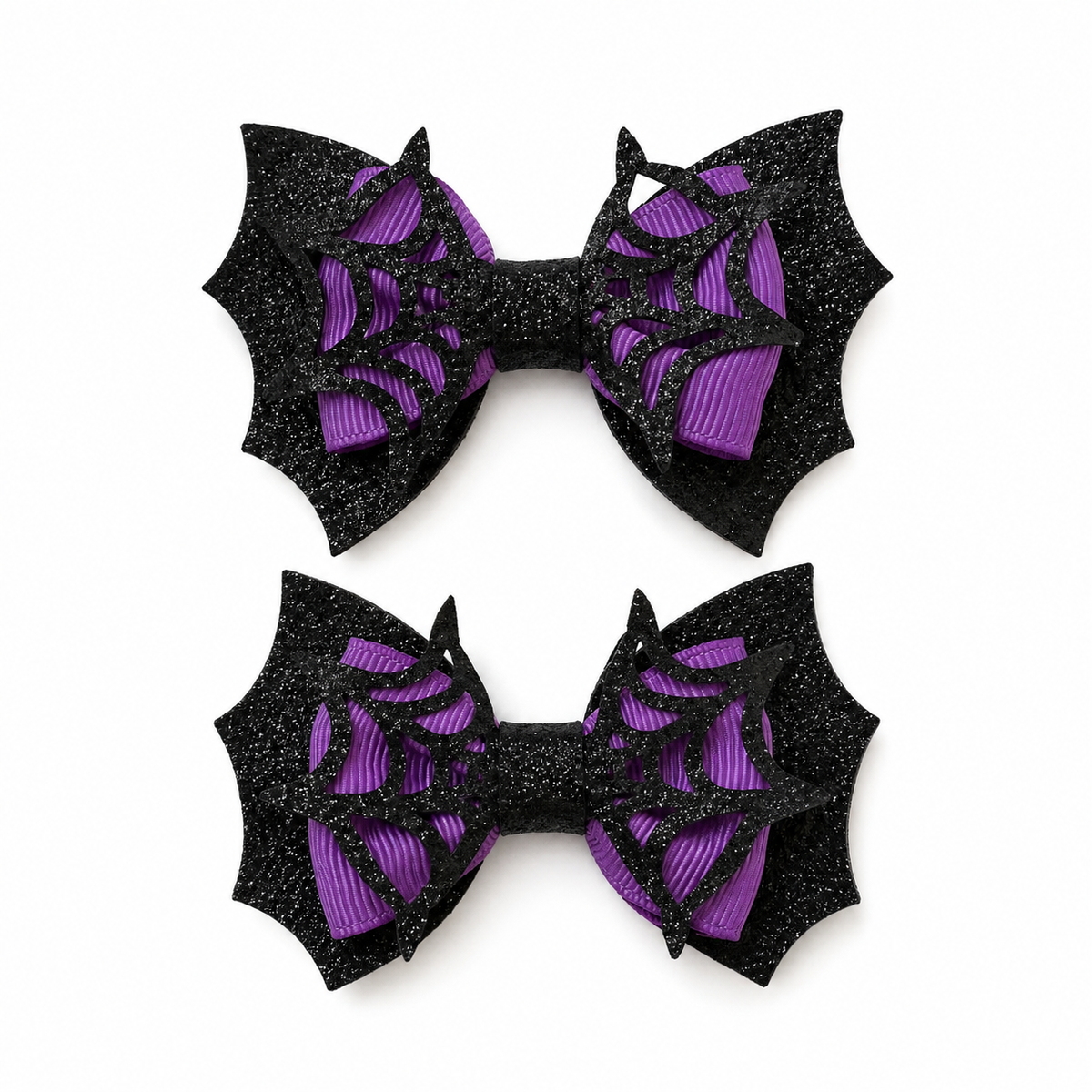 Halloween Spiderweb Bow Hair Clips