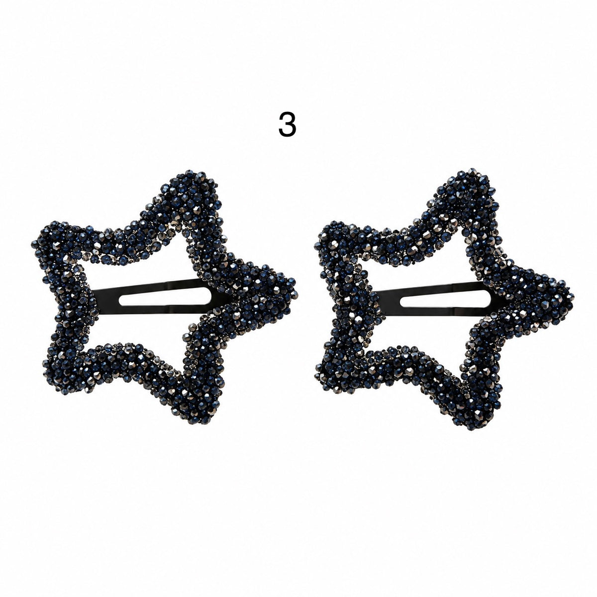 Glitter Big Stars Hair Clips