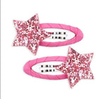 Glitter Heart/Star Hairclips