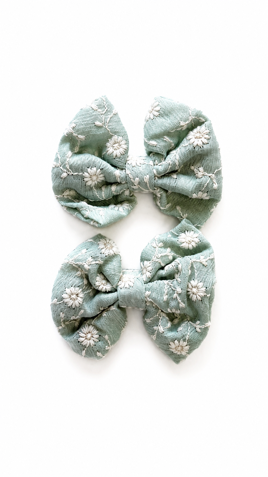 Medium Floral Embroidery Bow