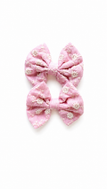 Medium Floral Embroidery Bow