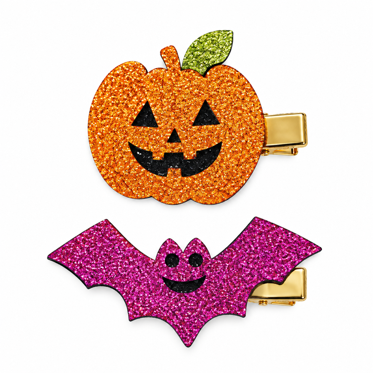 Halloween Pumpkin Bat Hair Clips