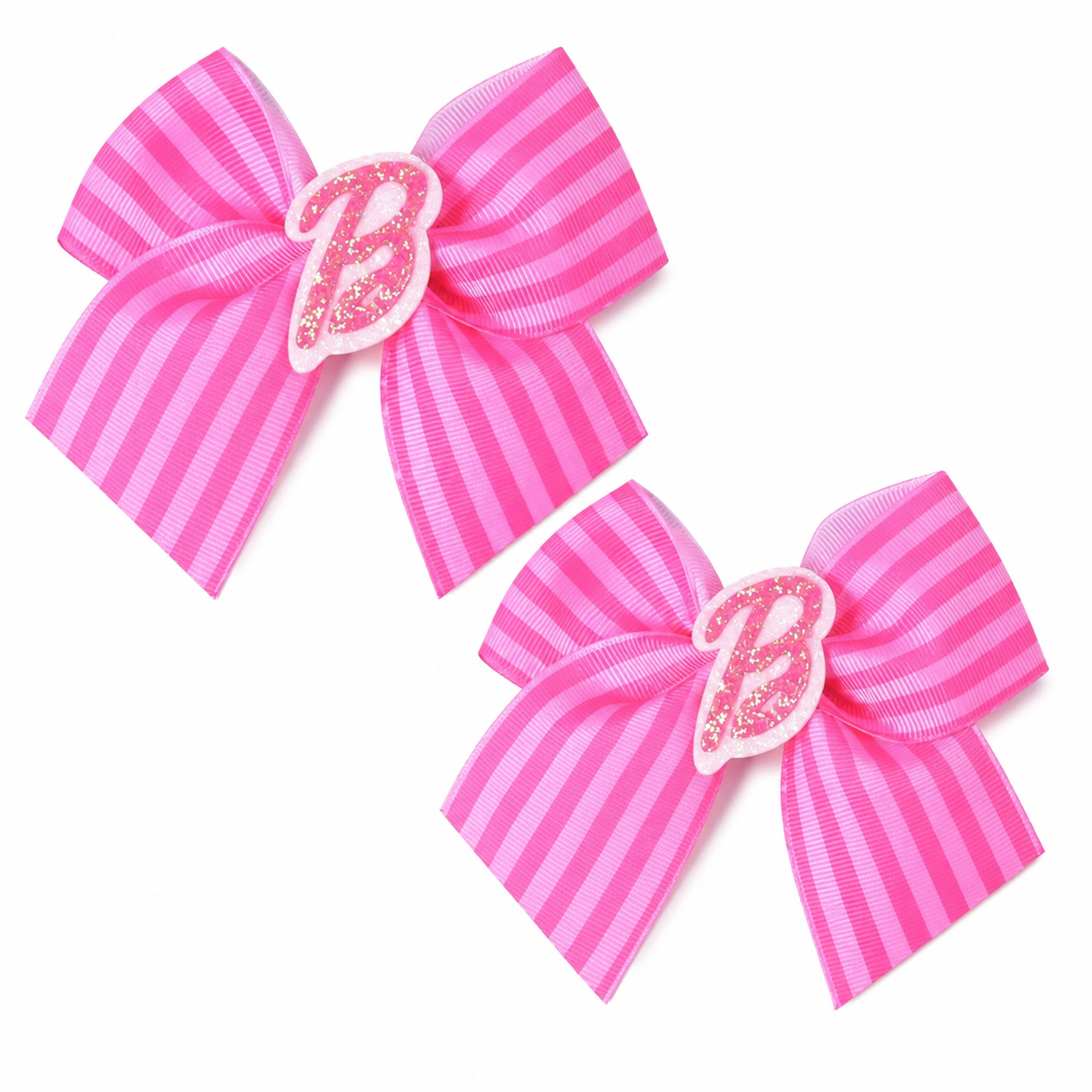 Striped Barbie Bow Clip