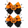 Halloween Pumpkin Bow Hair Clips