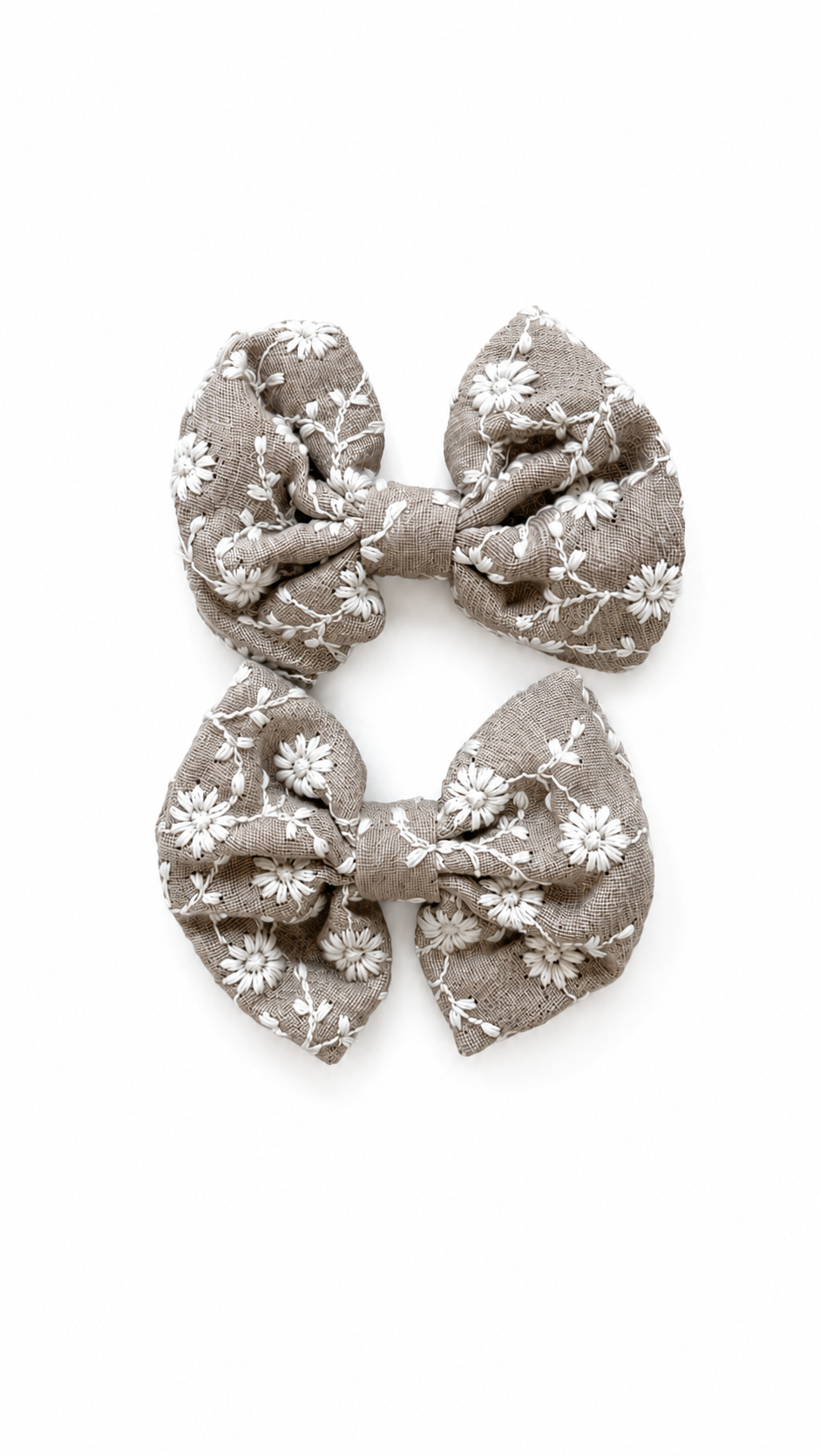 Medium Floral Embroidery Bow
