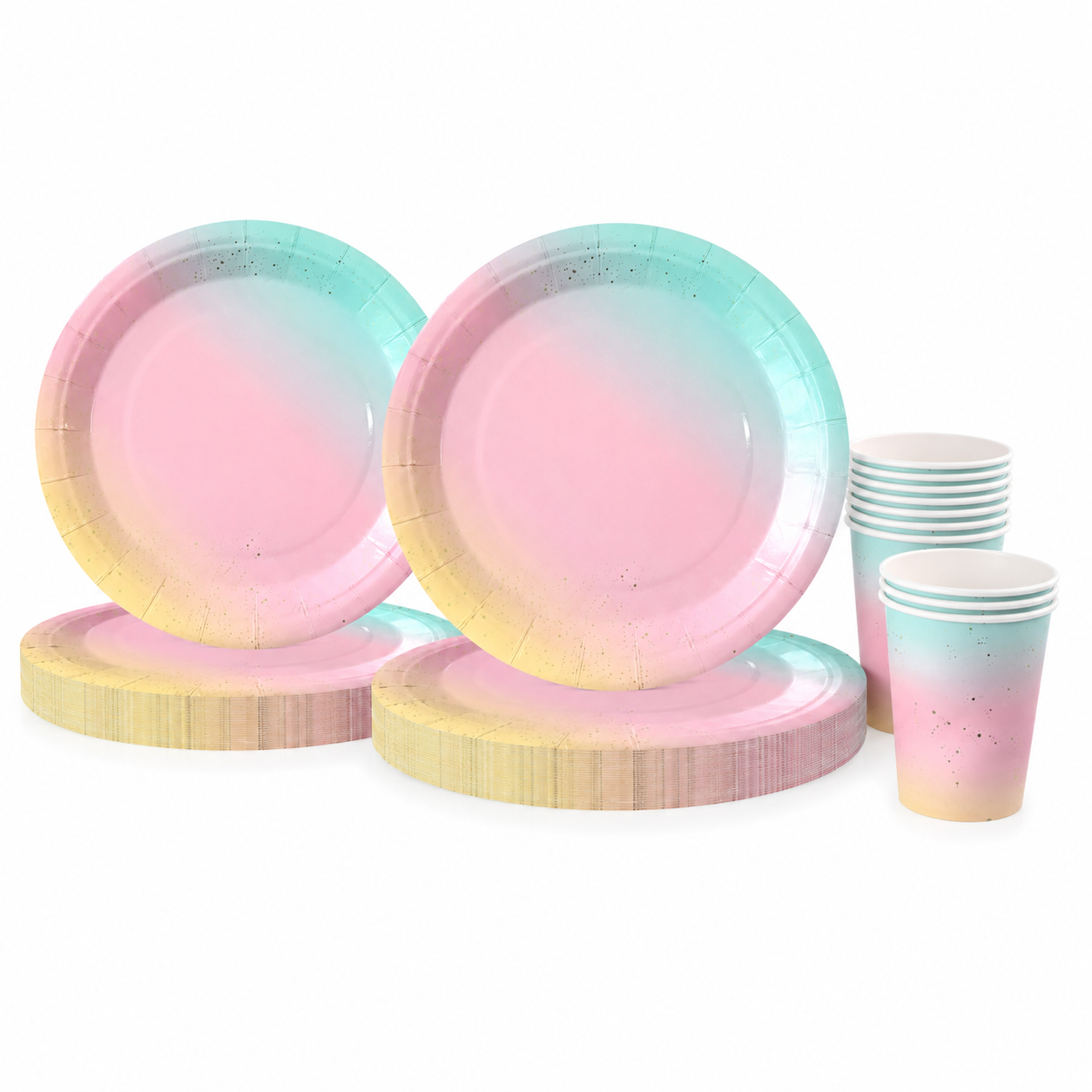Rainbow 9inch Plates-Cups