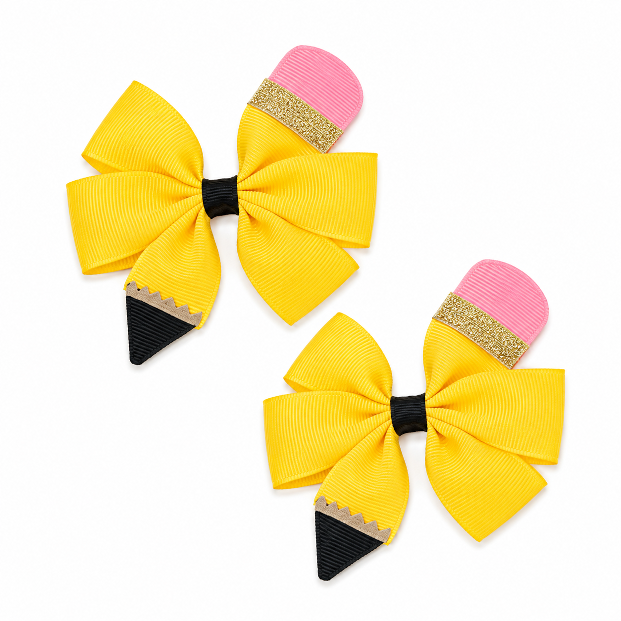 Grosgrain Pencil Bow Hair Clips