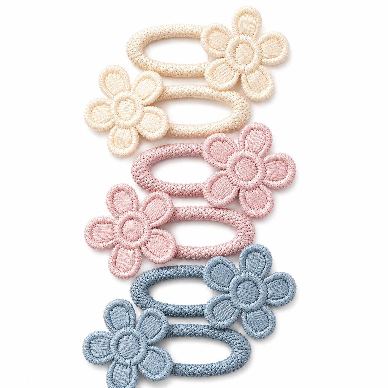 Floral Embroidery Hairclips