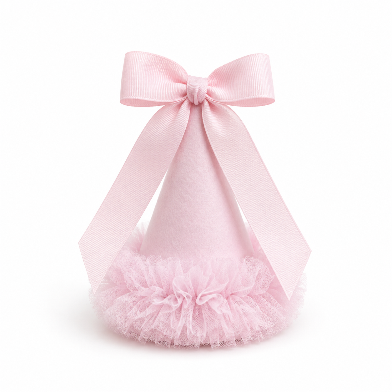 Bow Tulle Mini Cone Hat