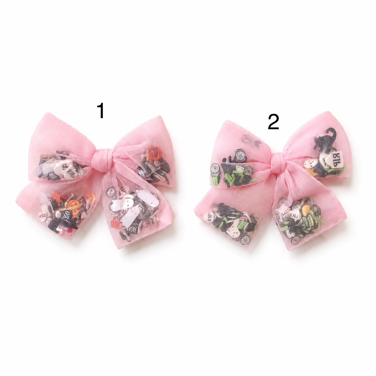 Halloween Tulle-Filled Bow Clip