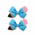 Leather Pencil Bow Hair Clips