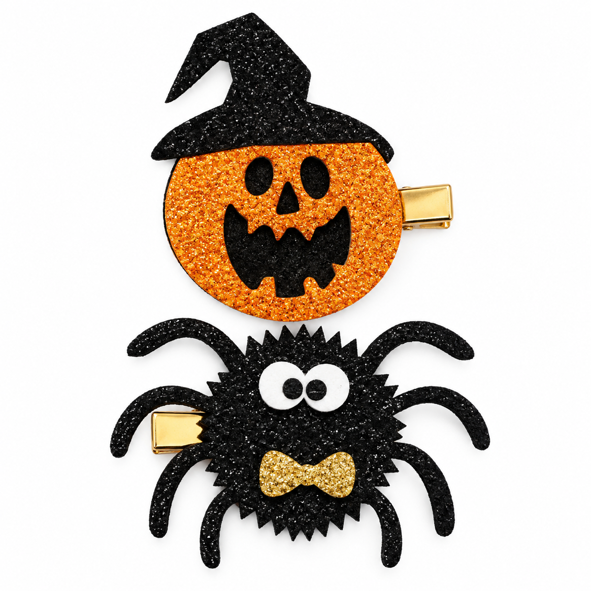 Halloween Pumpkin Spider Hair Clips