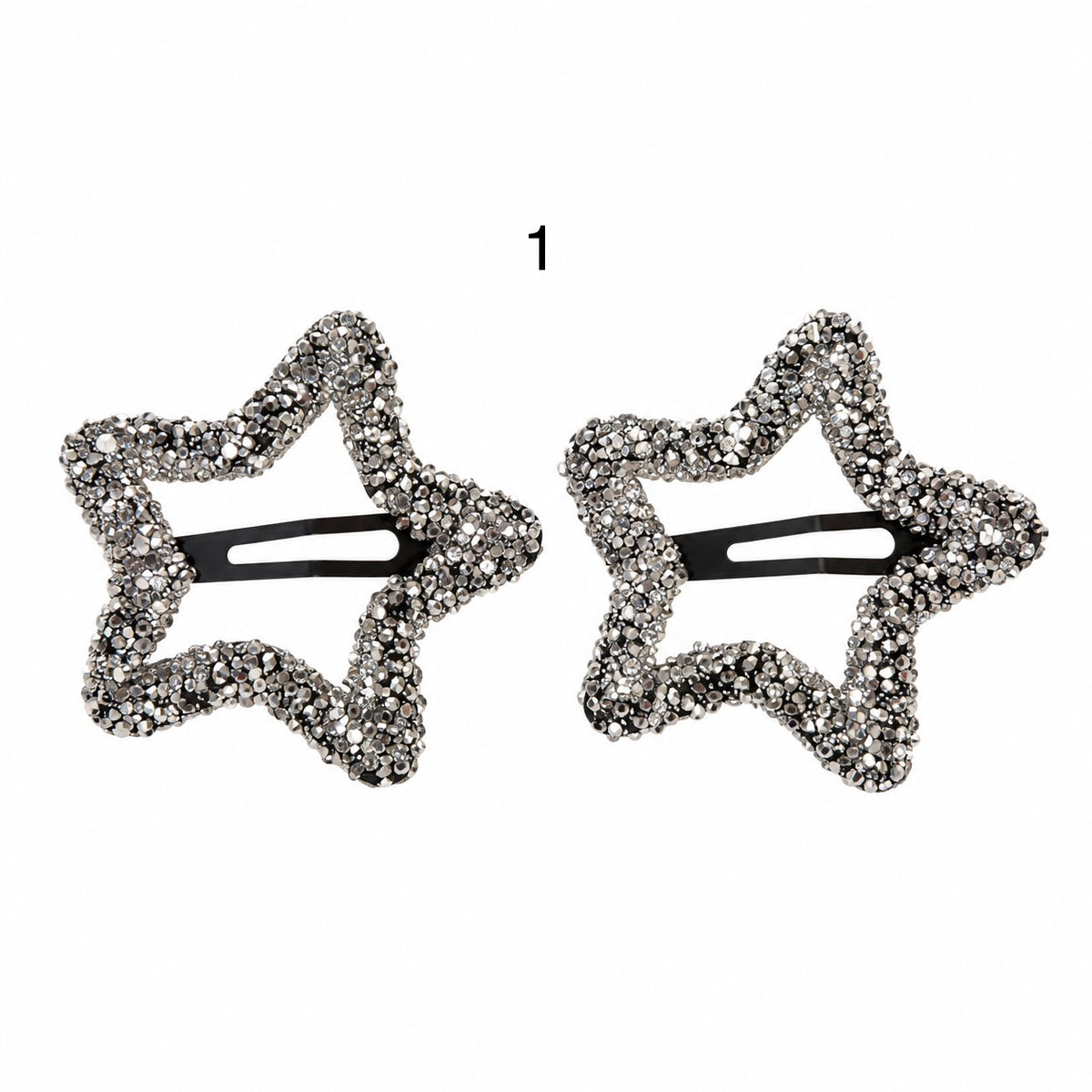 Glitter Big Stars Hair Clips