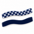 Navy Plaid Wave Hair Clips