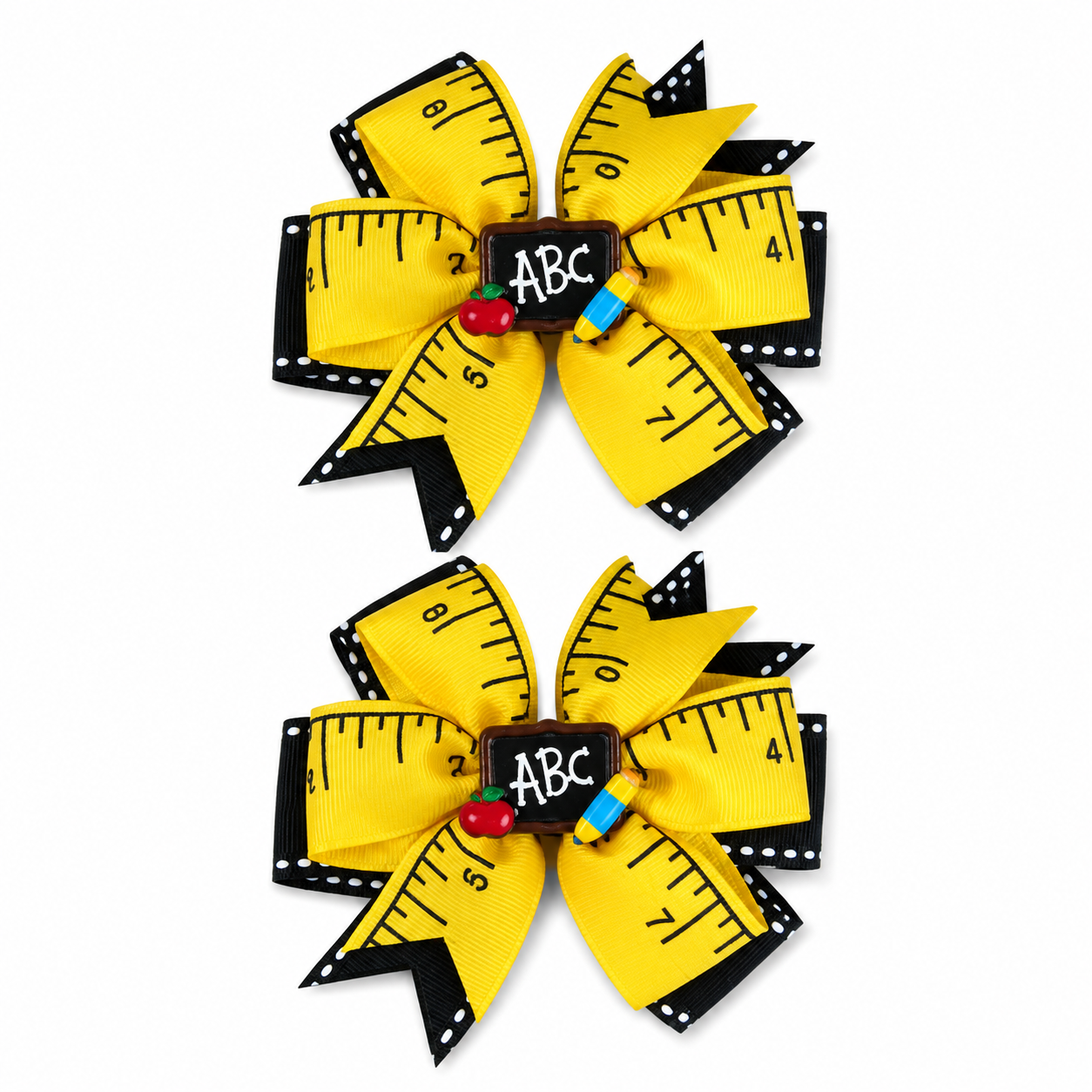 ABC Grosgrain Hair Clips