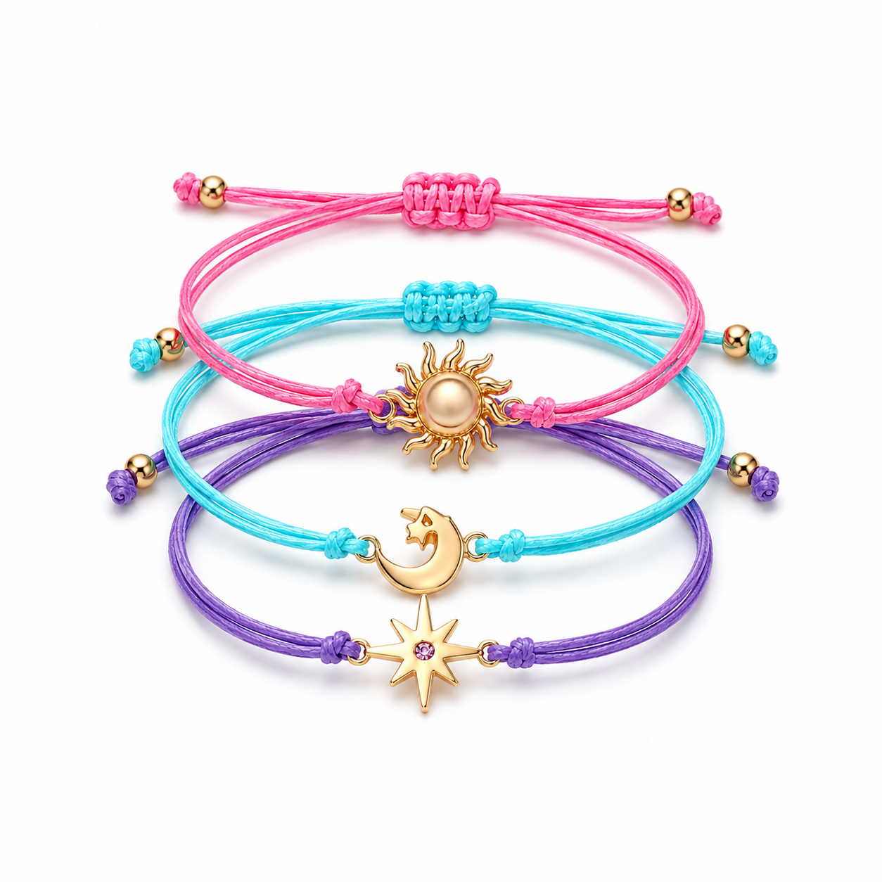Sun, Moon & Star Bracelets