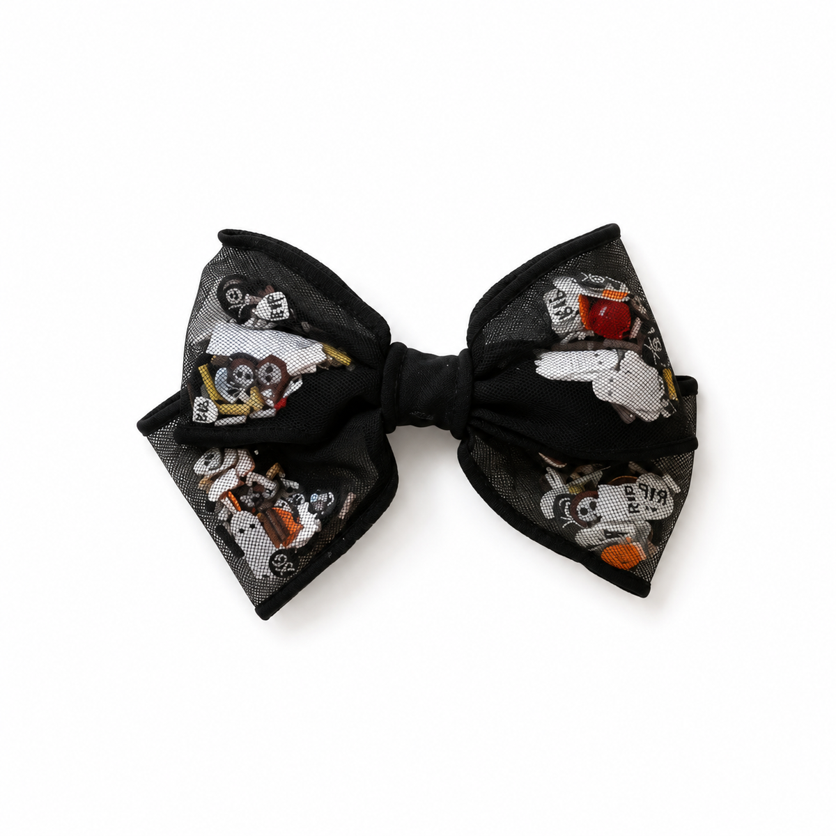 Halloween Tulle-Filled Bow Clip