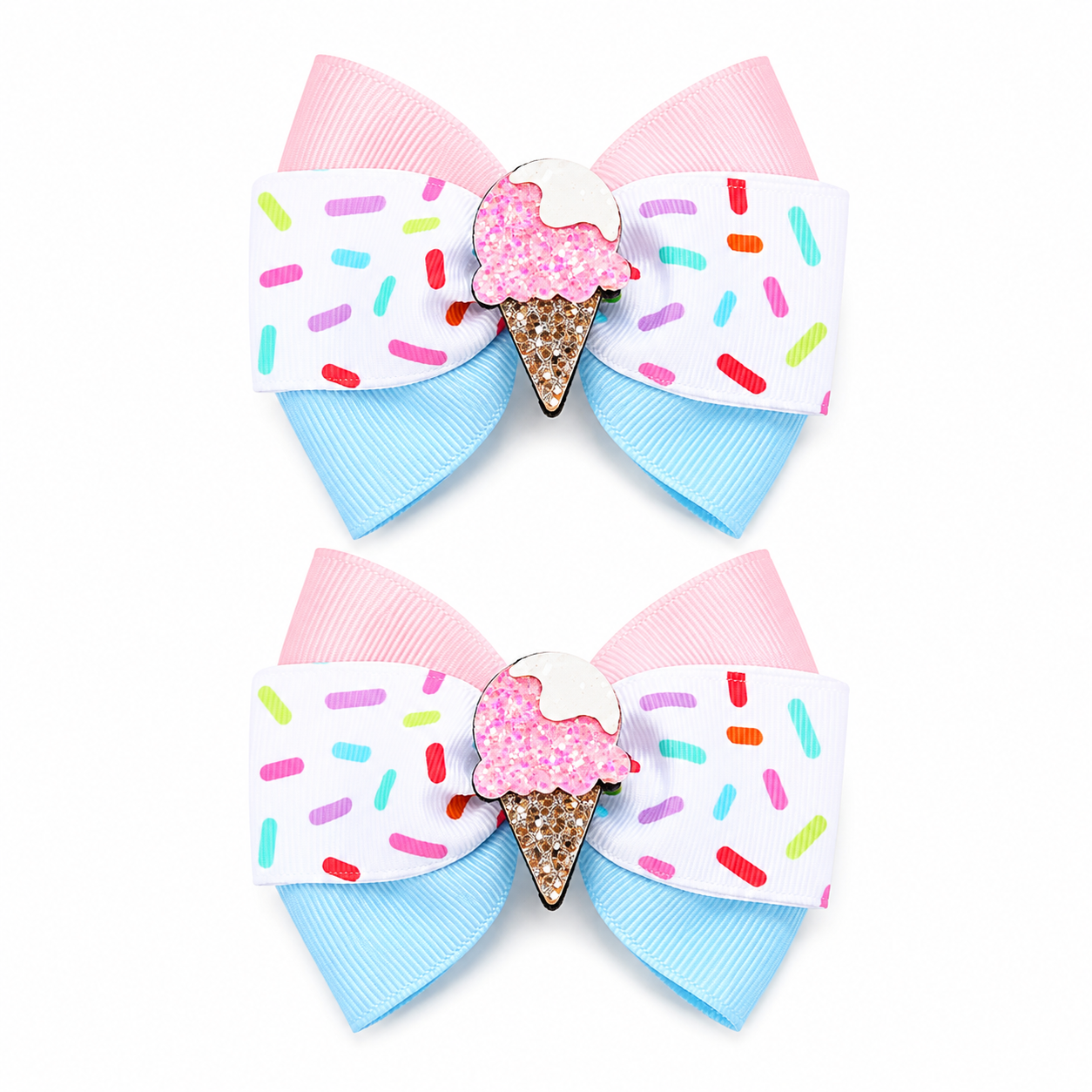 Ice Cream Bow Clips