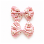 Medium Floral Embroidery Bow