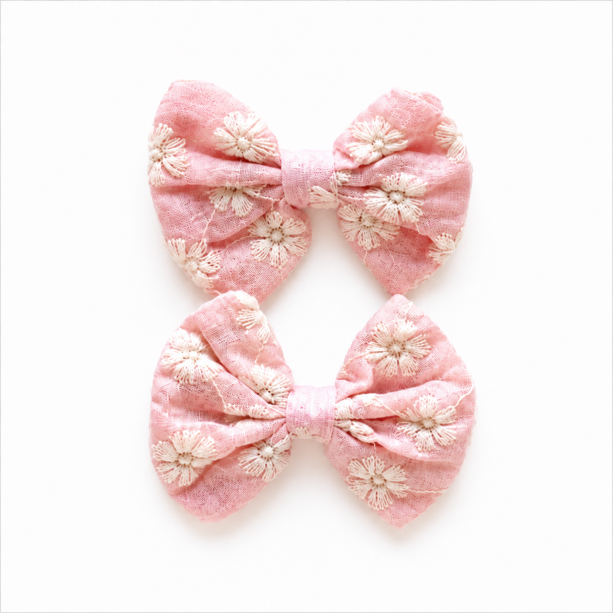 Medium Floral Embroidery Bow