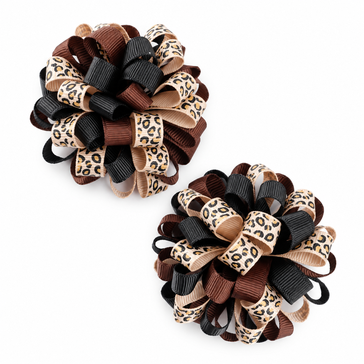 Tiger Multi Ribbon Hair Clips