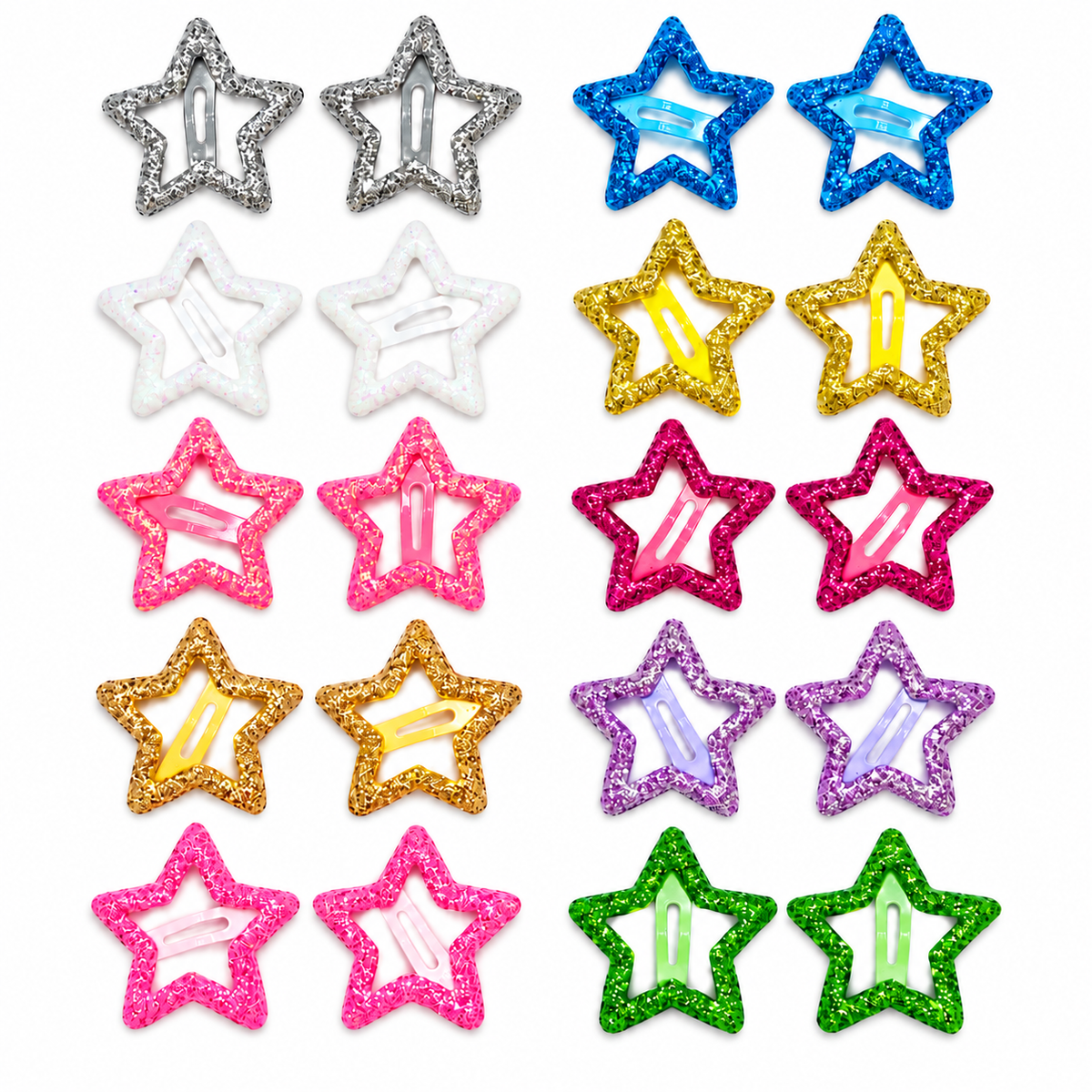 Glitter Star Hairclips