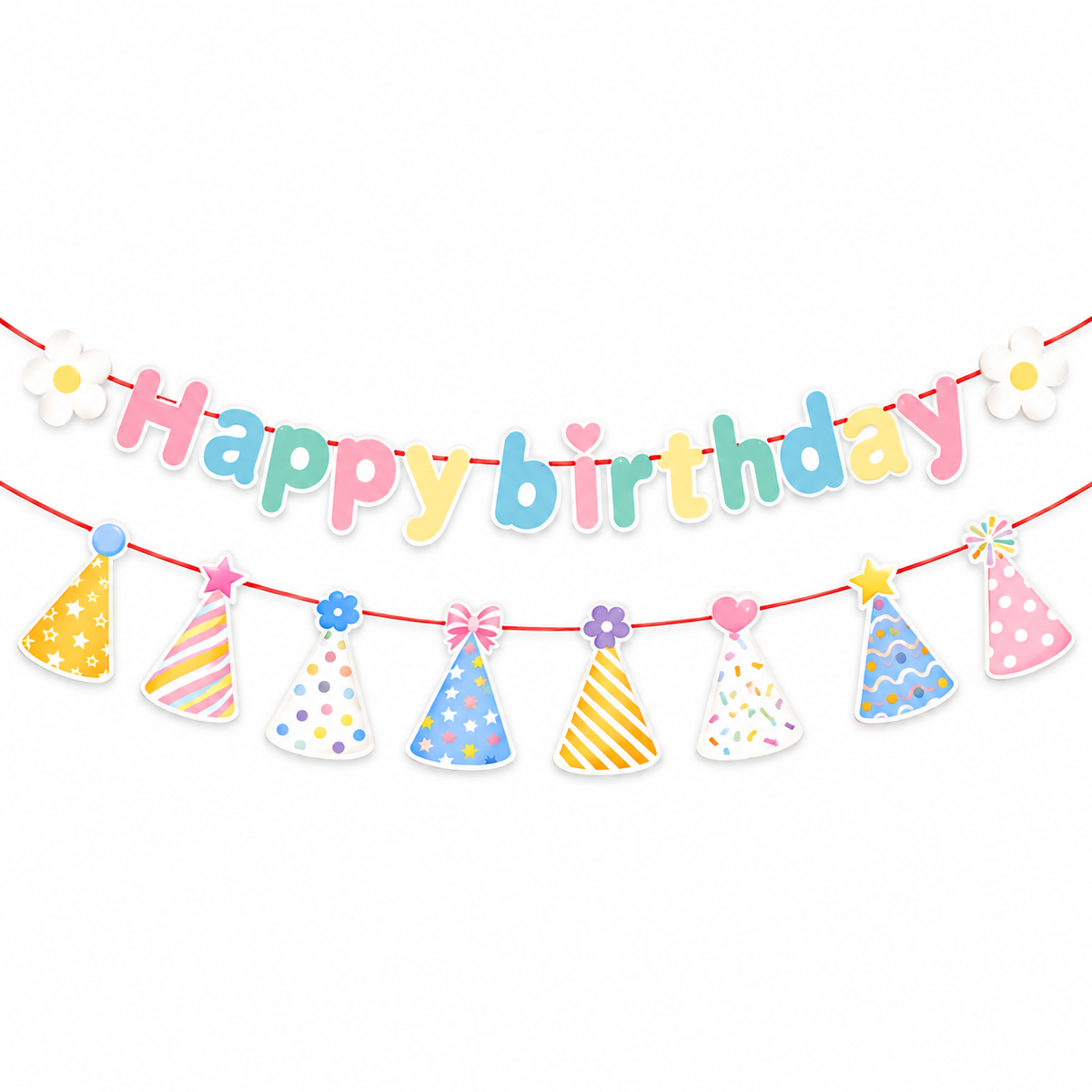 Happy birthday and Hats Garland