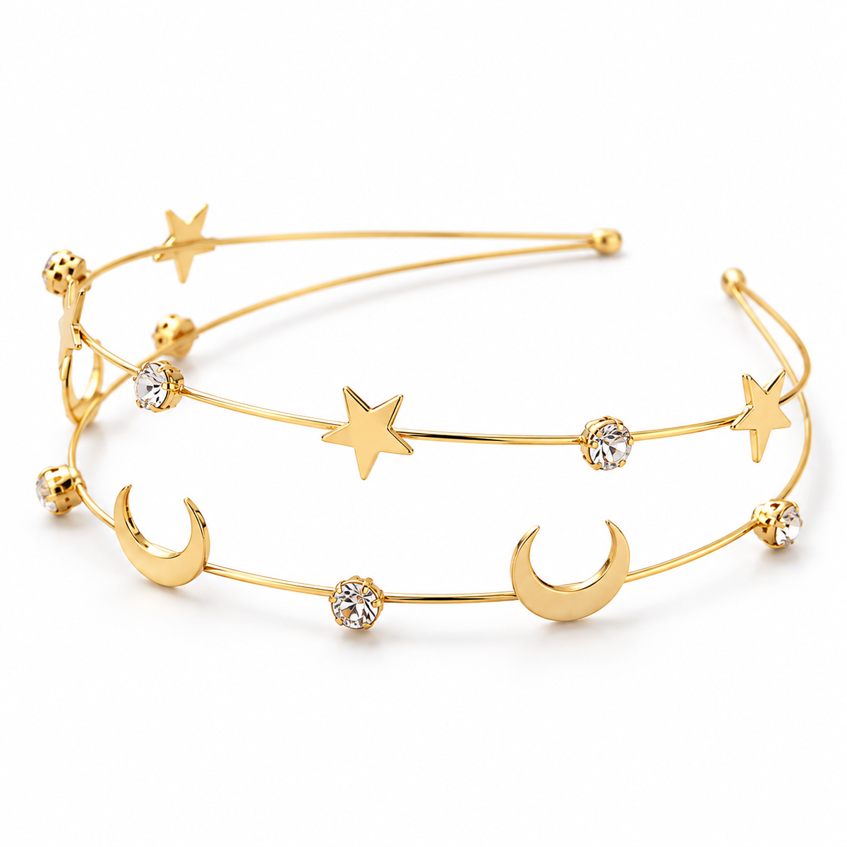 Metal Star and Moon Headband