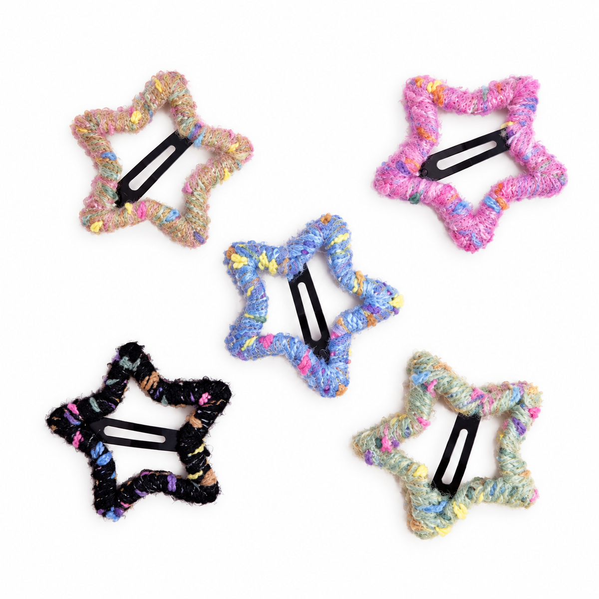 Wool Star Hair Clips